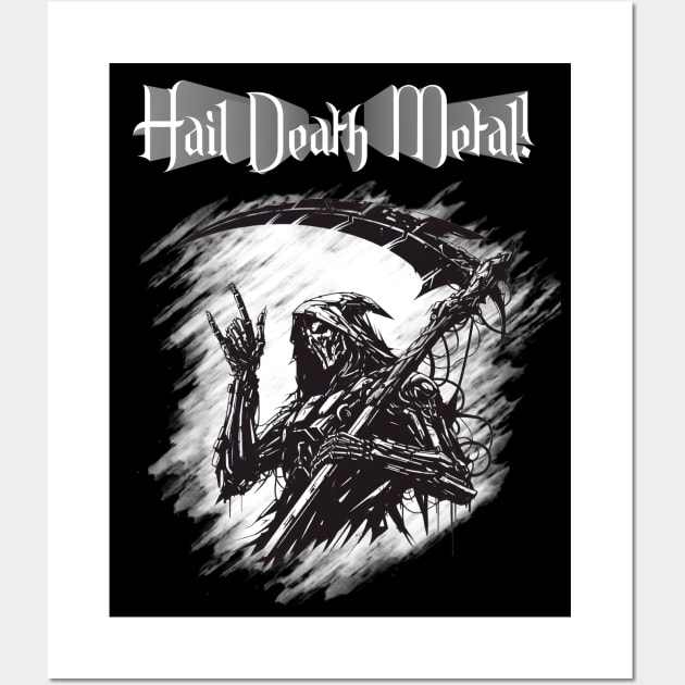 Mecha Headbanger Grim Reaper Wall Art by MetalByte